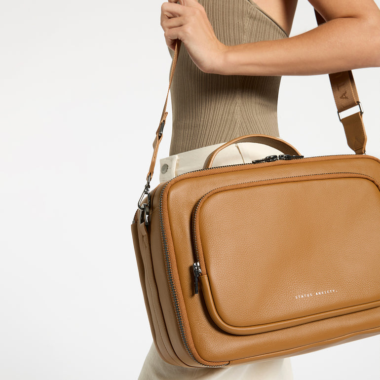 Status Anxiety Nostalgia Leather Camera Bag Tan