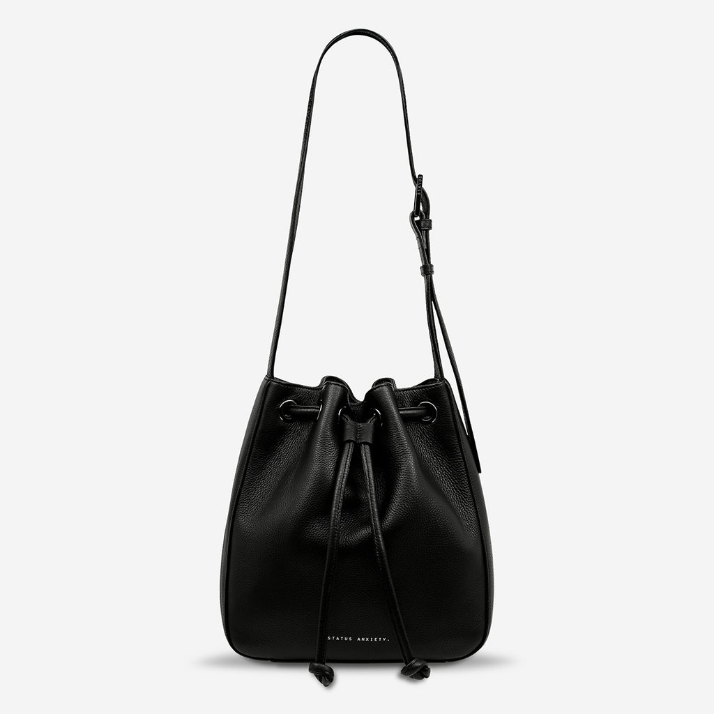 Seclusion Women's Black Leather Bucket Bag Status Anxiety®