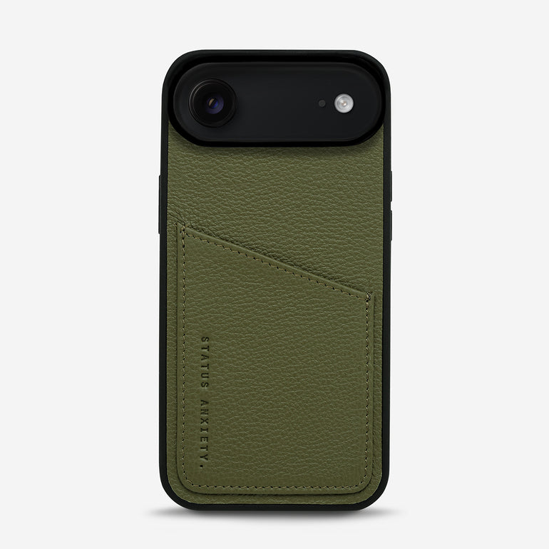 Status Anxiety Who's Who Leather iPhone Cases Khaki