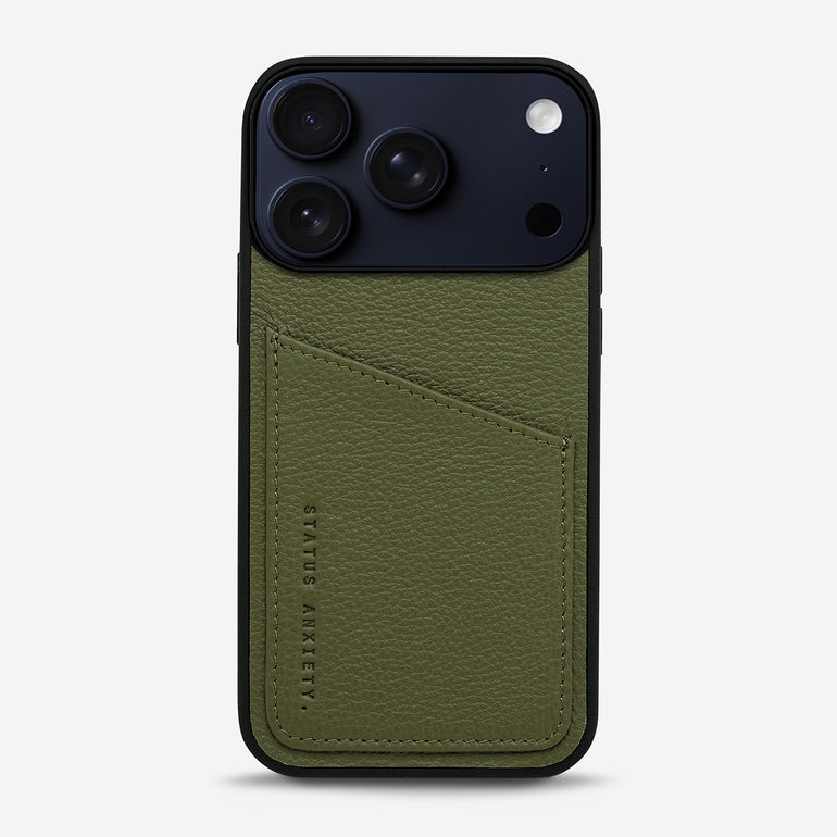 Status Anxiety Who's Who Leather iPhone Cases Khaki