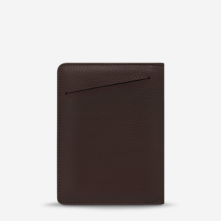 Status Anxiety In Transit Leather Passport Wallet Cocoa