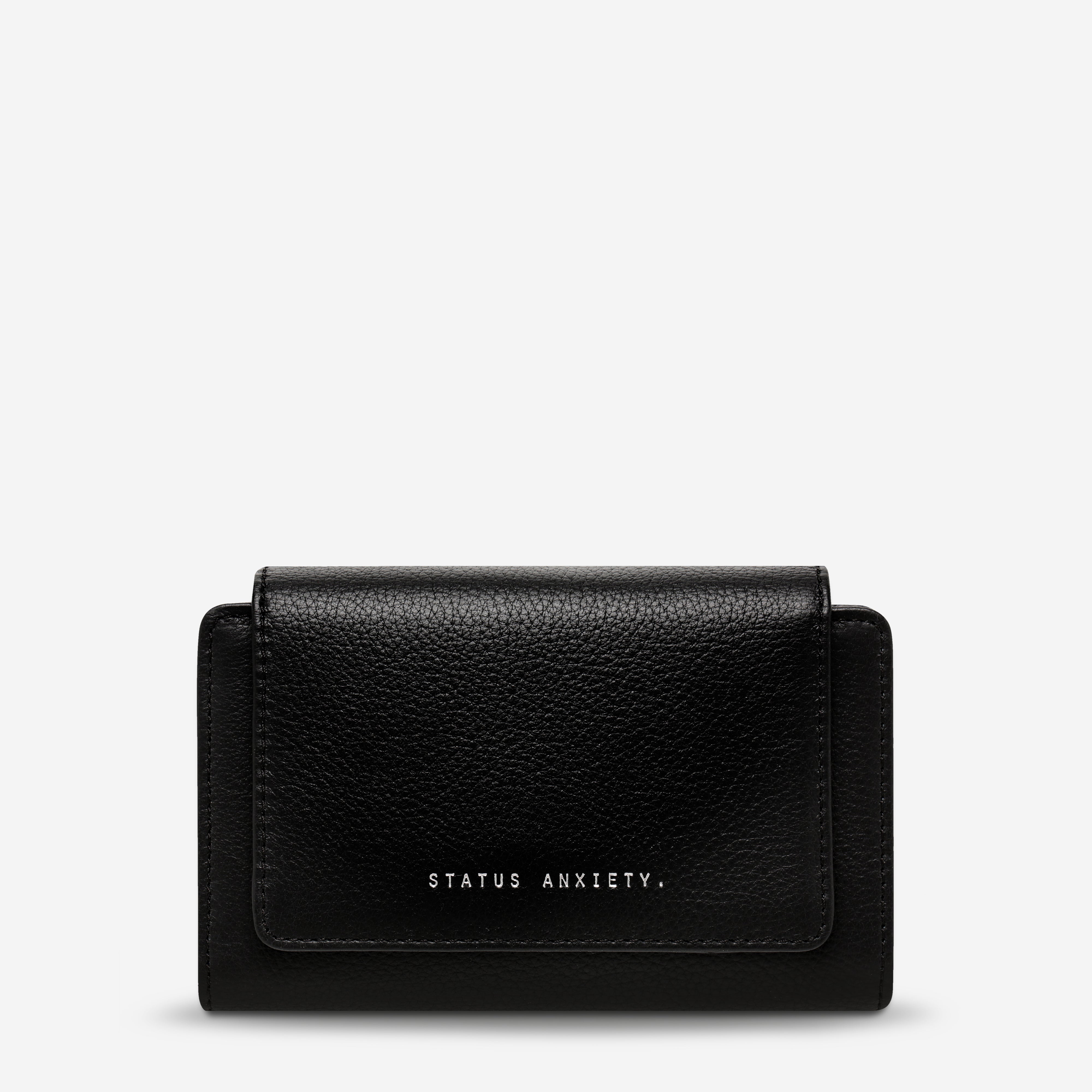 Visions Women s Black Leather Wallet Status Anxiety