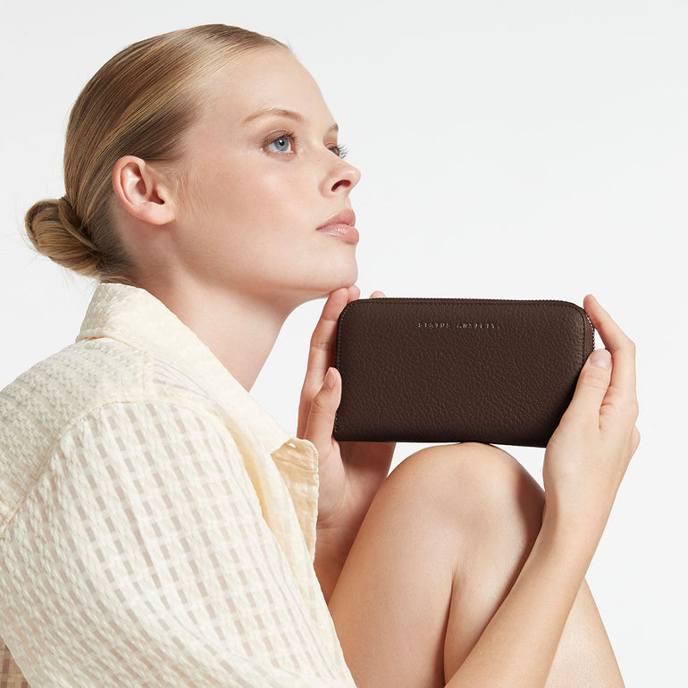 Status Anxiety Yet To Come Leather Wallet Cocoa