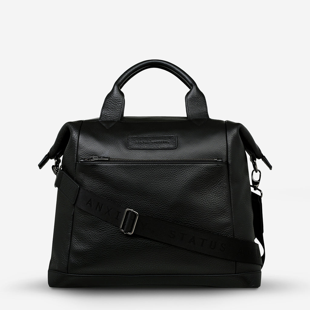 Comes In Waves Black Leather Baby Bag Status Anxiety®