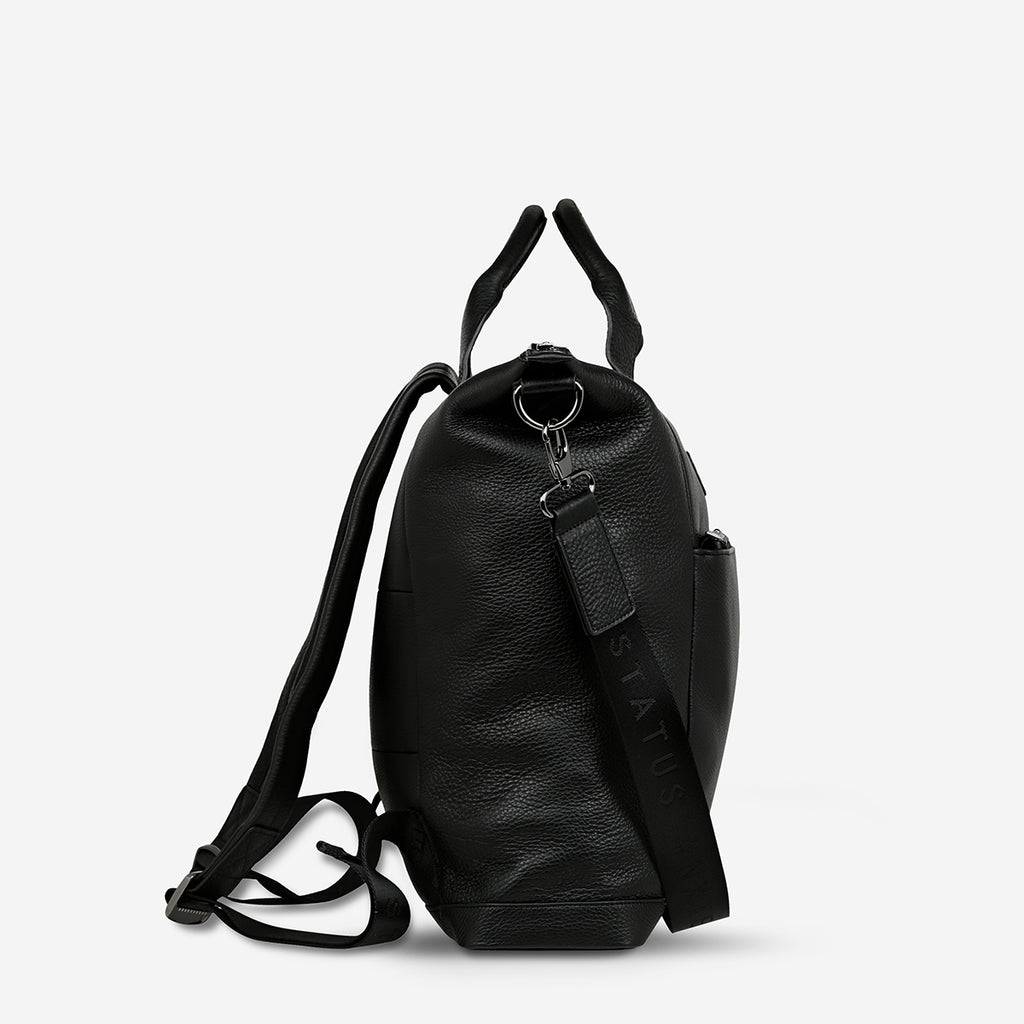 Comes In Waves Black Leather Baby Bag Status Anxiety®