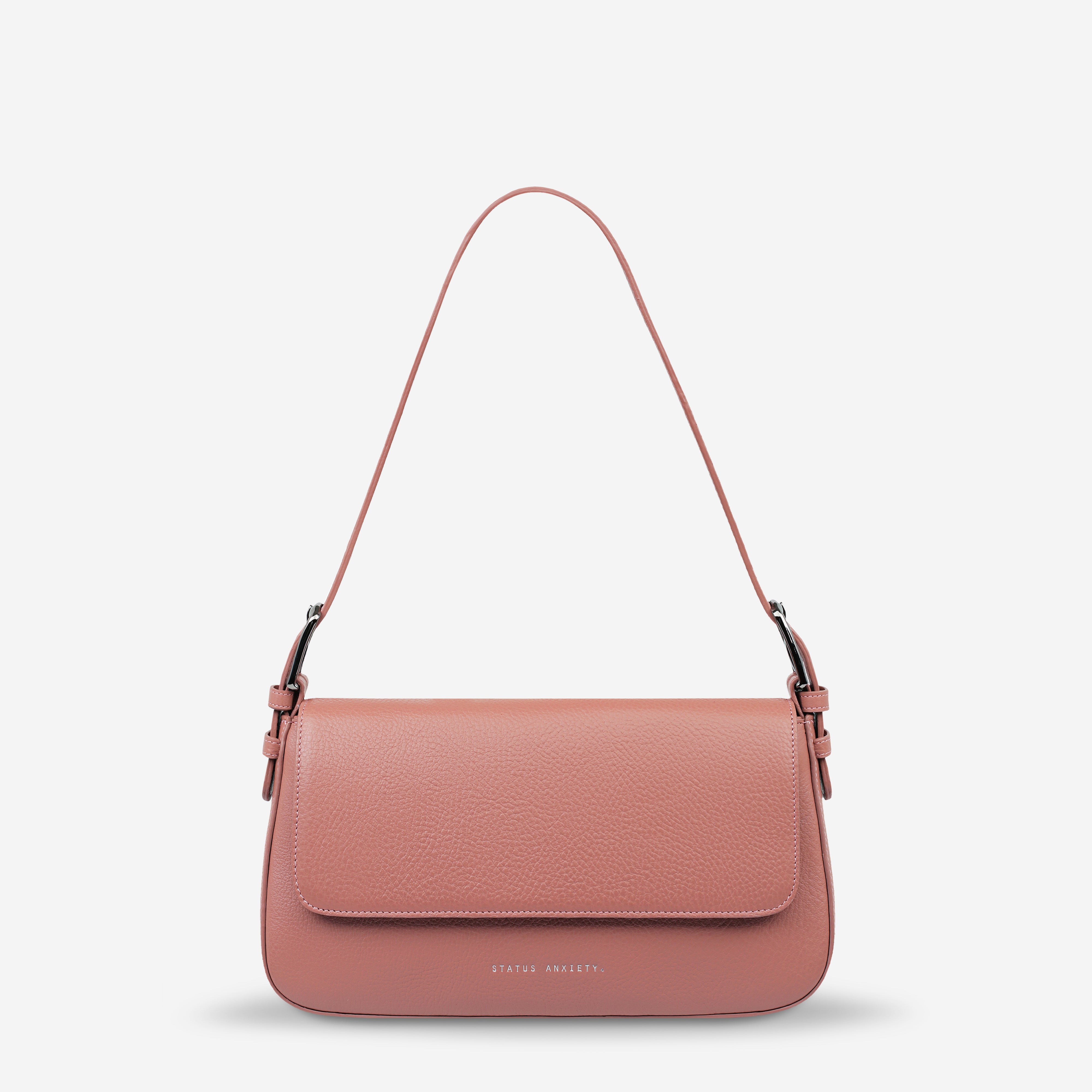 Status Anxiety Figure You Out Women's Leather Shoulder Bag Dusty Rose
