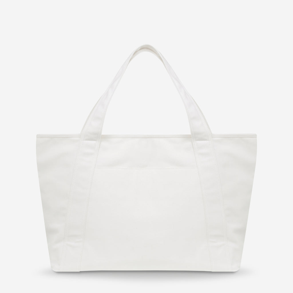 White canvas sales tote bag