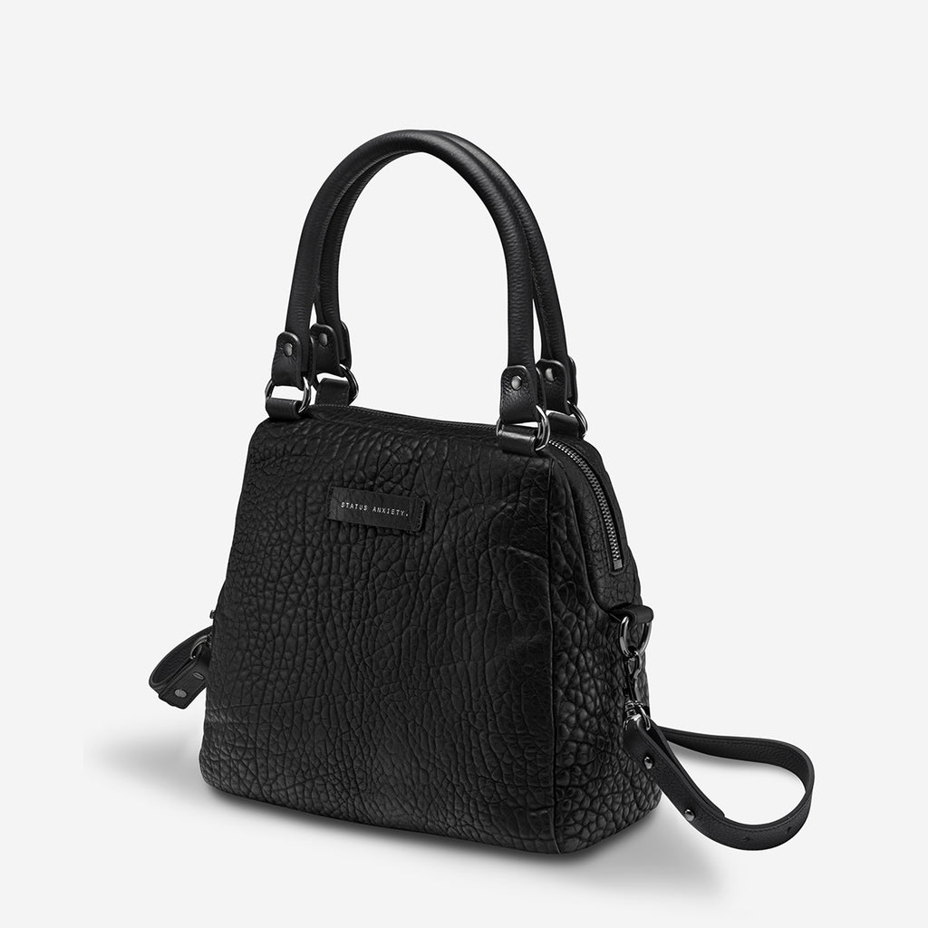 Last Mountains Black Bubble Leather Handbag Status Anxiety®