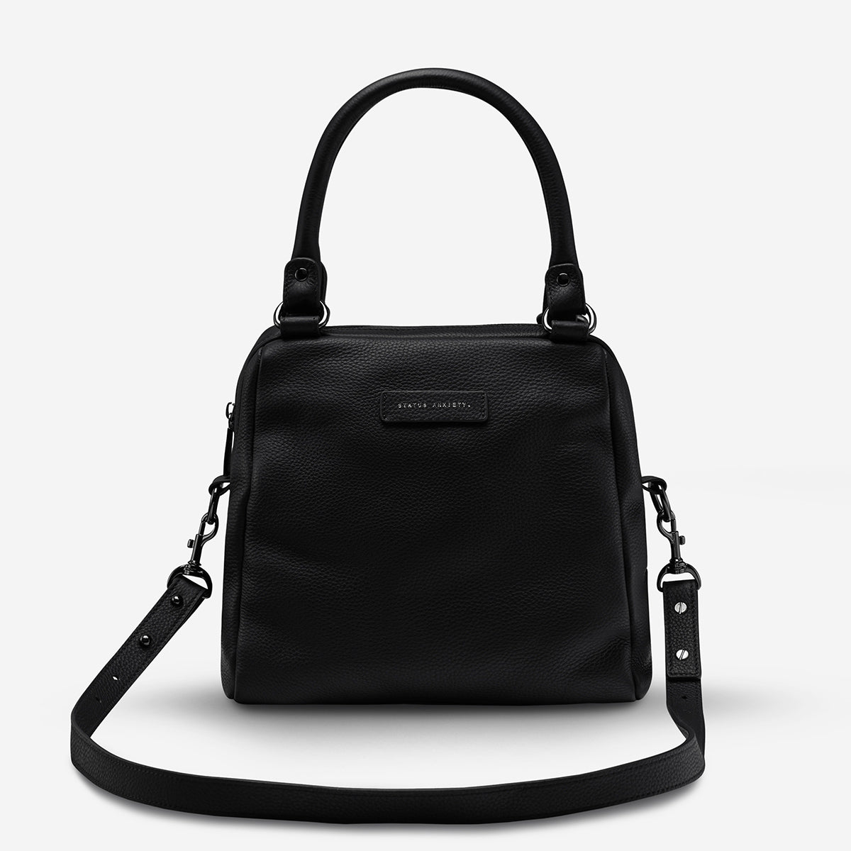 Last Mountains Women's Black Leather Handbag | Status Anxiety®