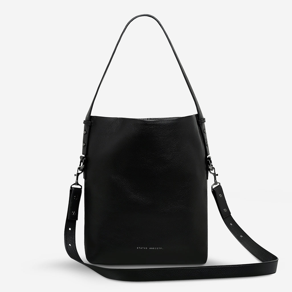 Ready and Willing Women's Black Leather Tote Bag Status Anxiety®