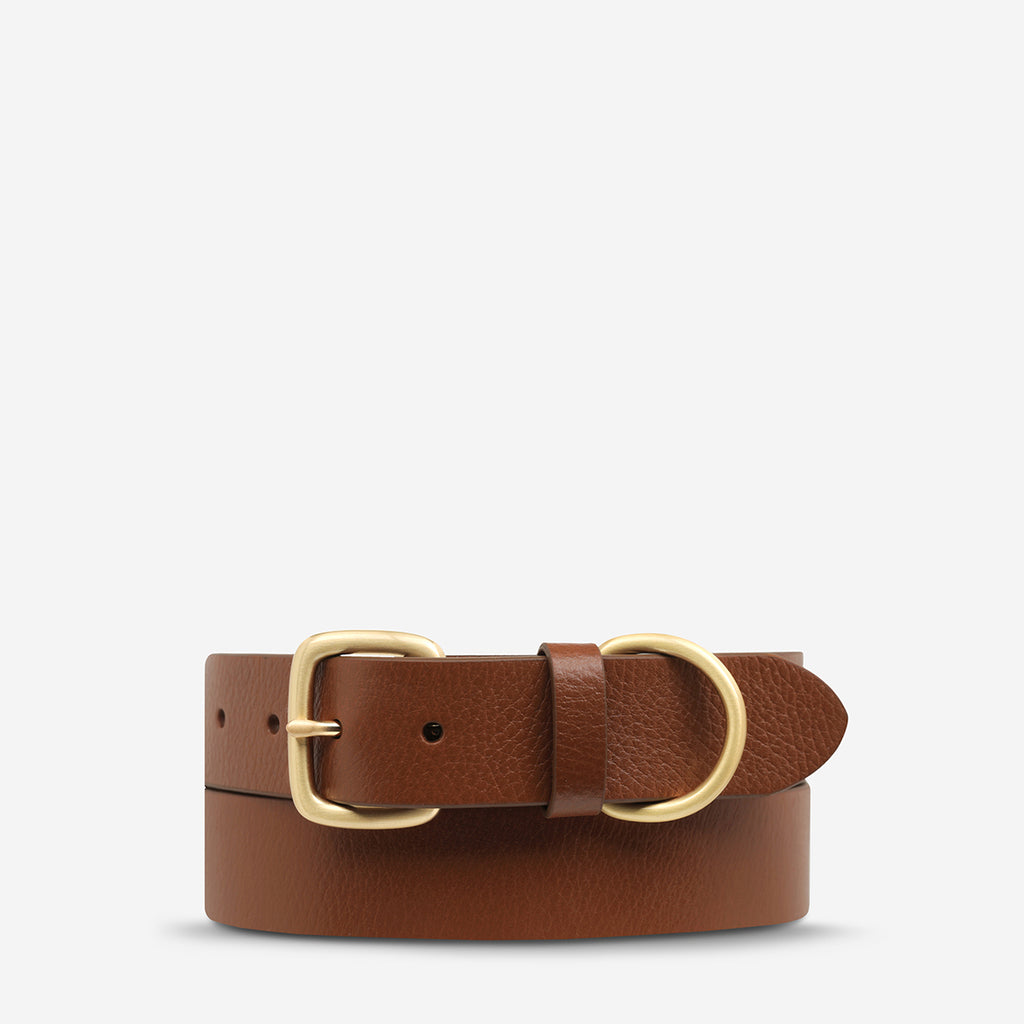 Disarm Women's Tan/Gold Leather Belt Status Anxiety®