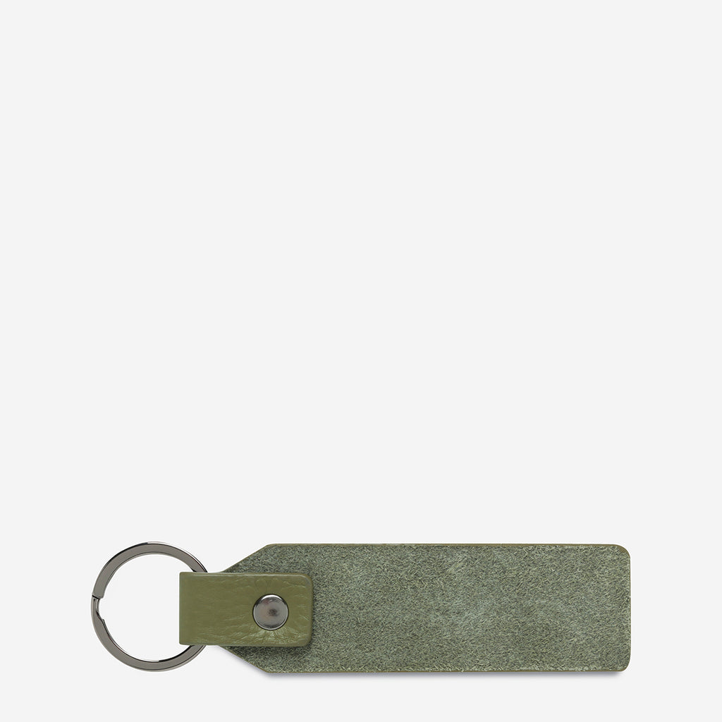 Make Your Move Khaki Leather Keyring Status Anxiety®