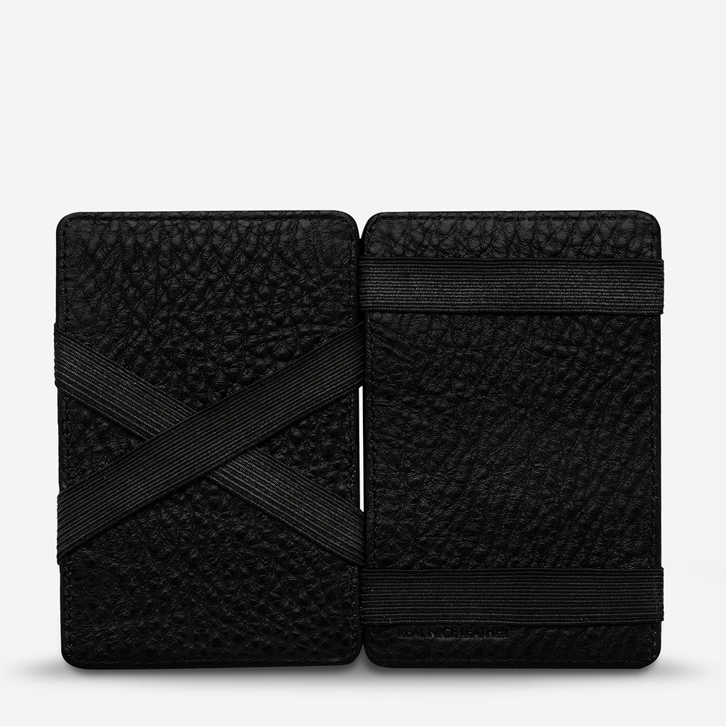 Magic Flip Men's Black Leather Wallet