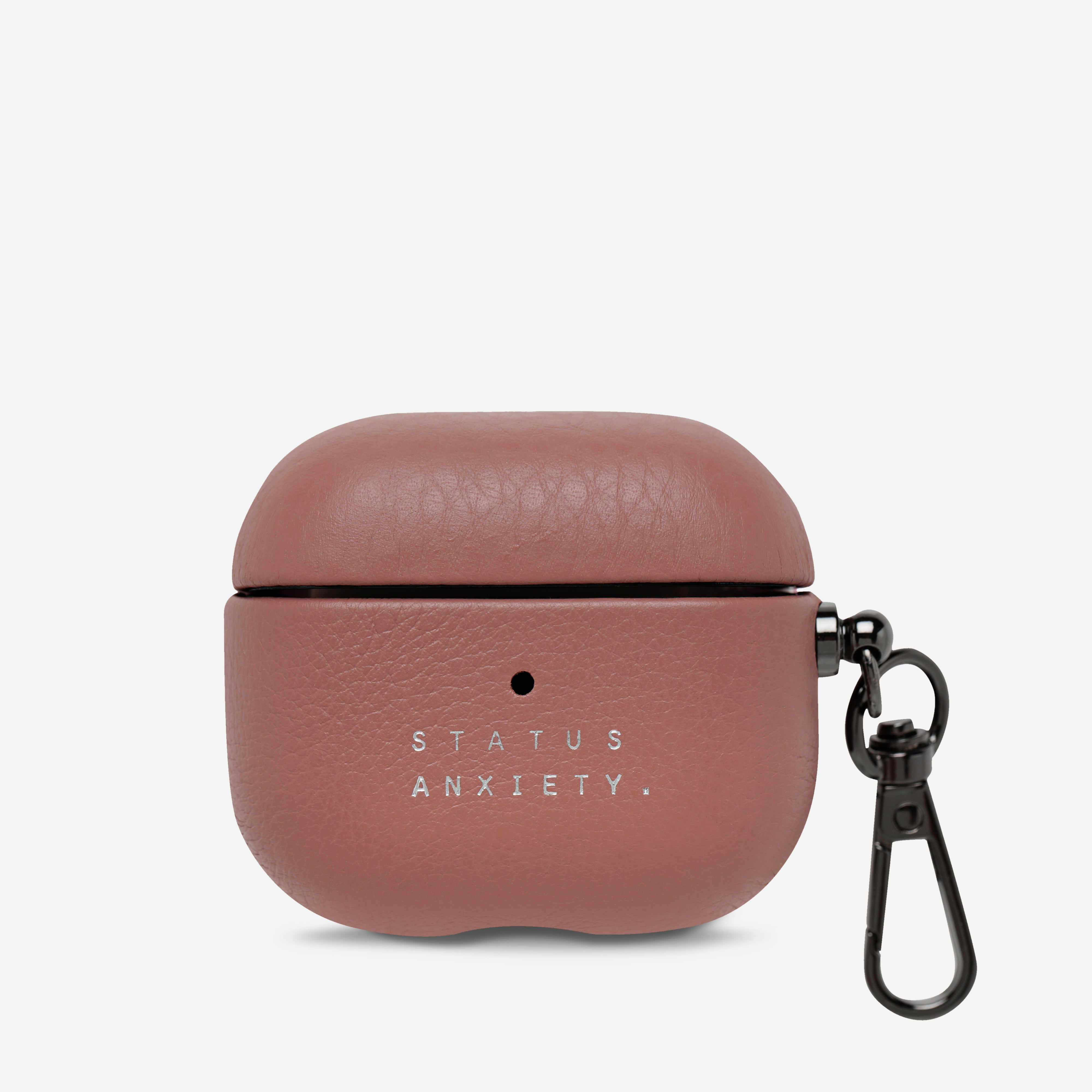 Status Anxiety Miracle Worker Leather Airpods Case Dusty Rose