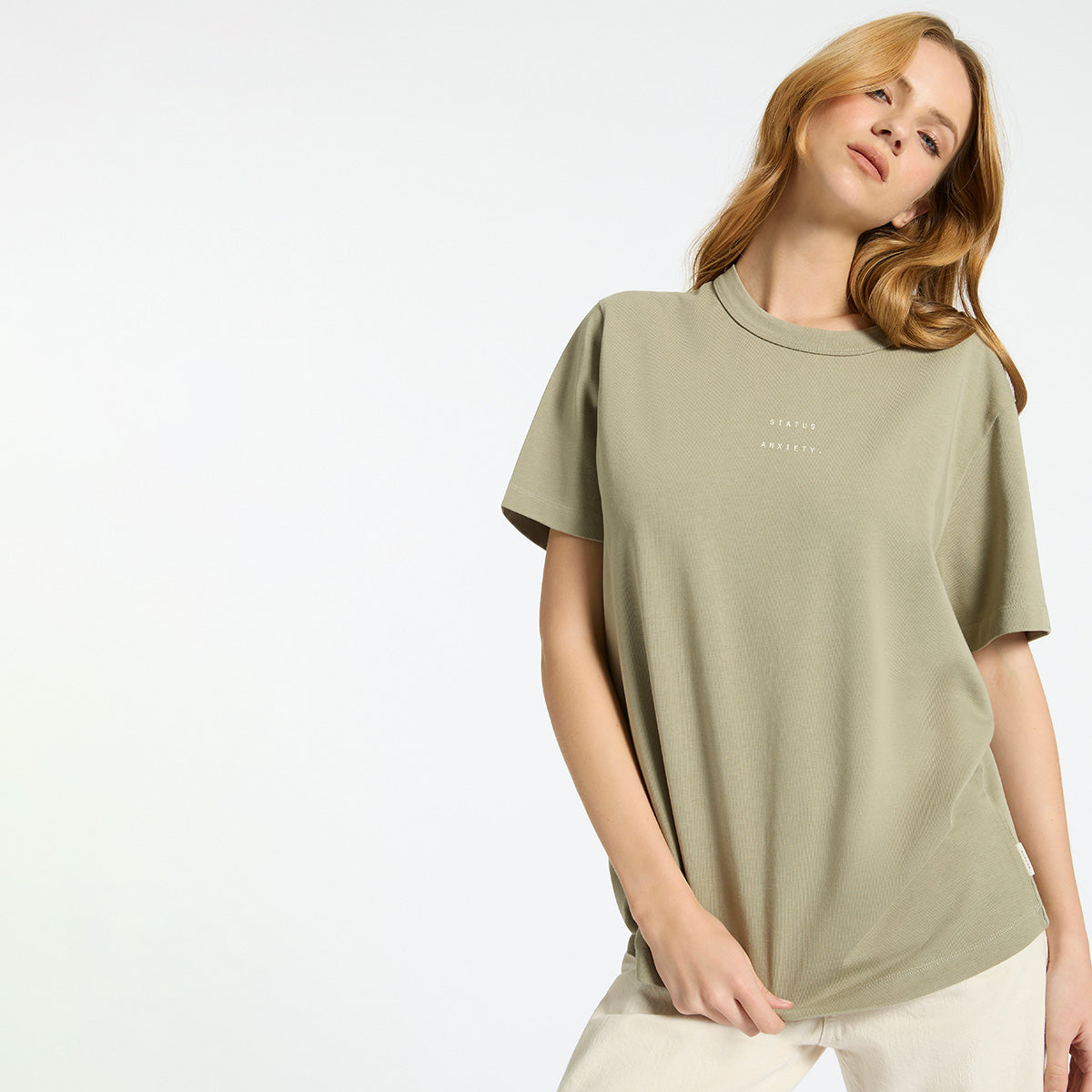 Status Anxiety Feels Right Women's T Shirt Washed Sage
