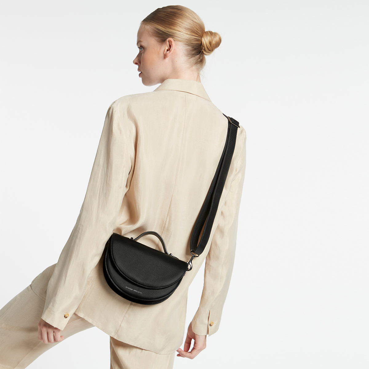 Status Anxiety Black Wide Leather Strap for Bags 
