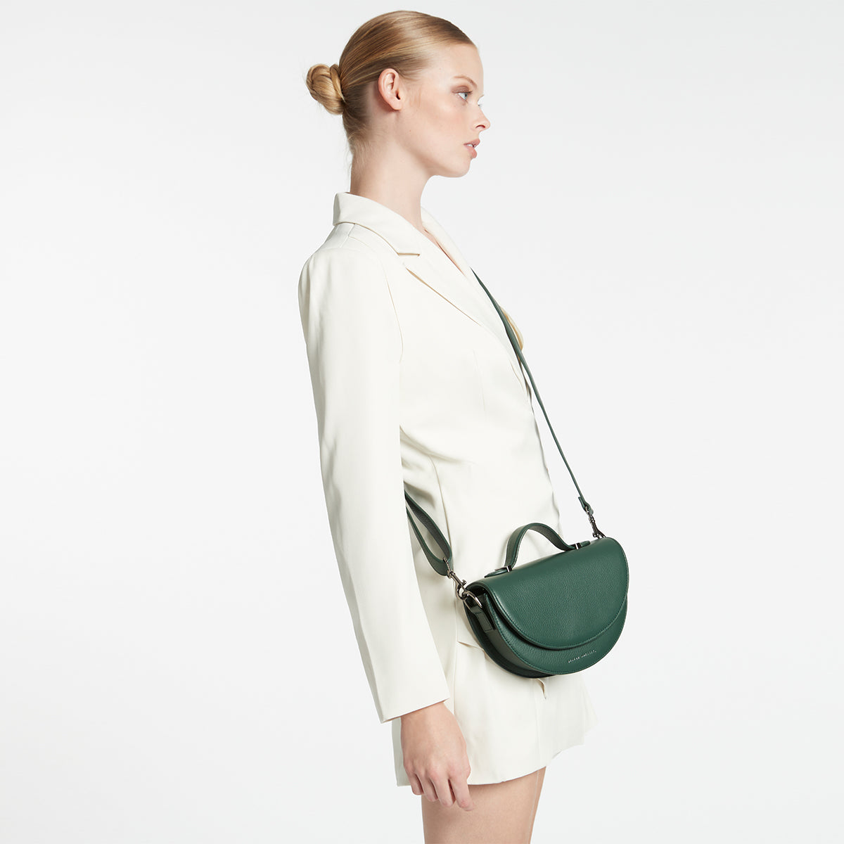 Status Anxiety Green Wide Leather Strap for Bags 