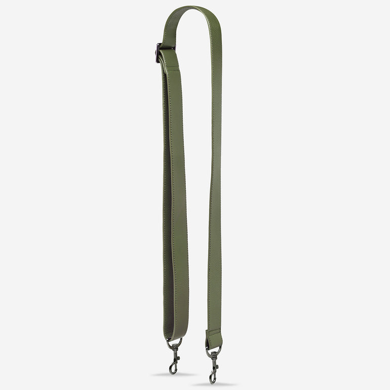 Status Anxiety Khaki Wide Leather Strap for Bags 