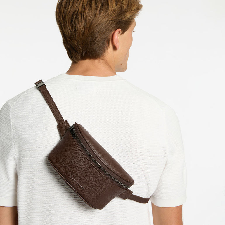 Status Anxiety Best Lies Leather Cocoa Bum Bag For Men