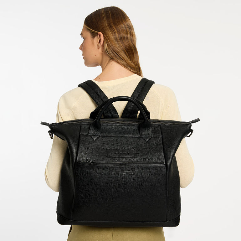 Status Anxiety Comes In Waves Leather Baby Bag Black
