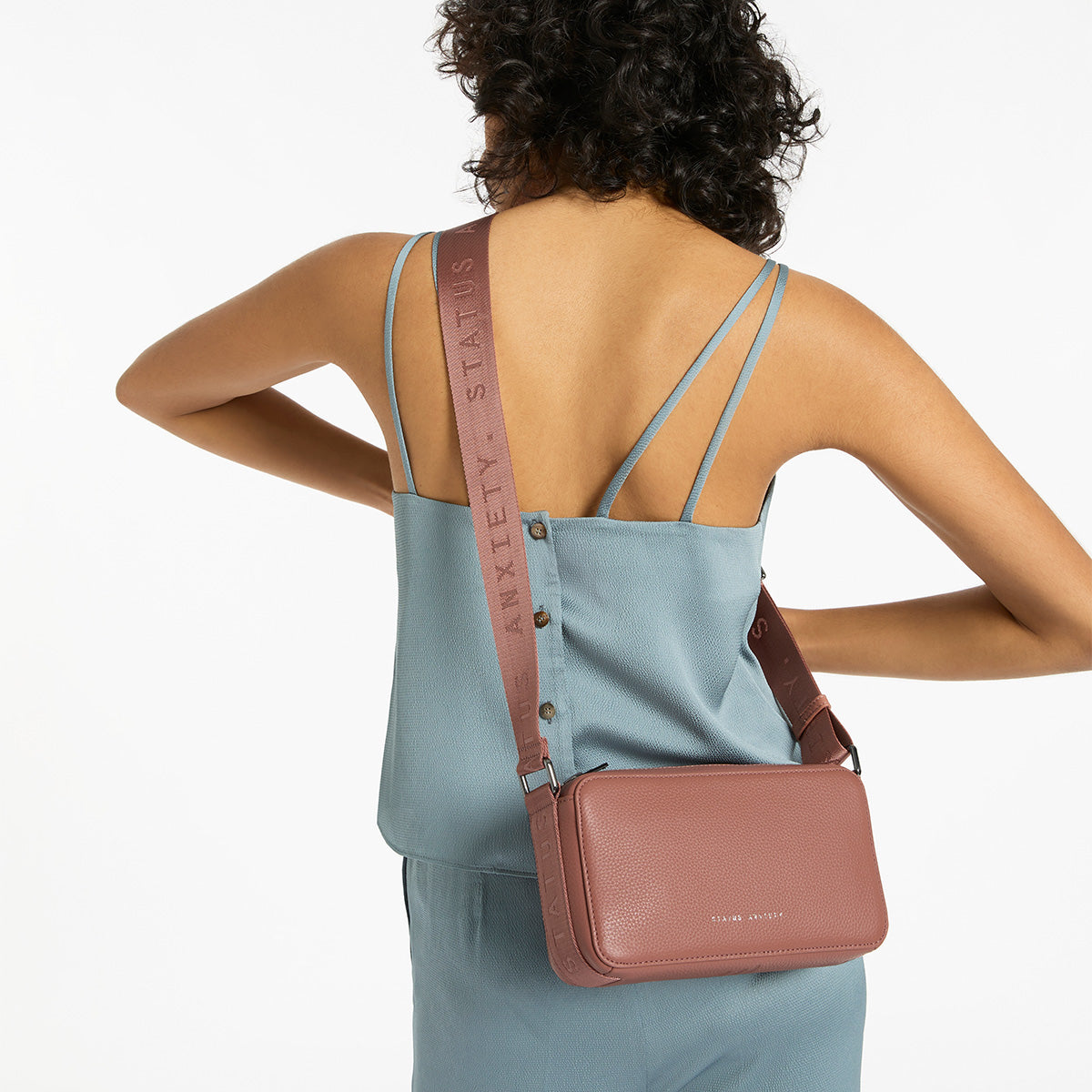 Status Anxiety Delirium Women's Leather Crossbody Bag Dusty Rose