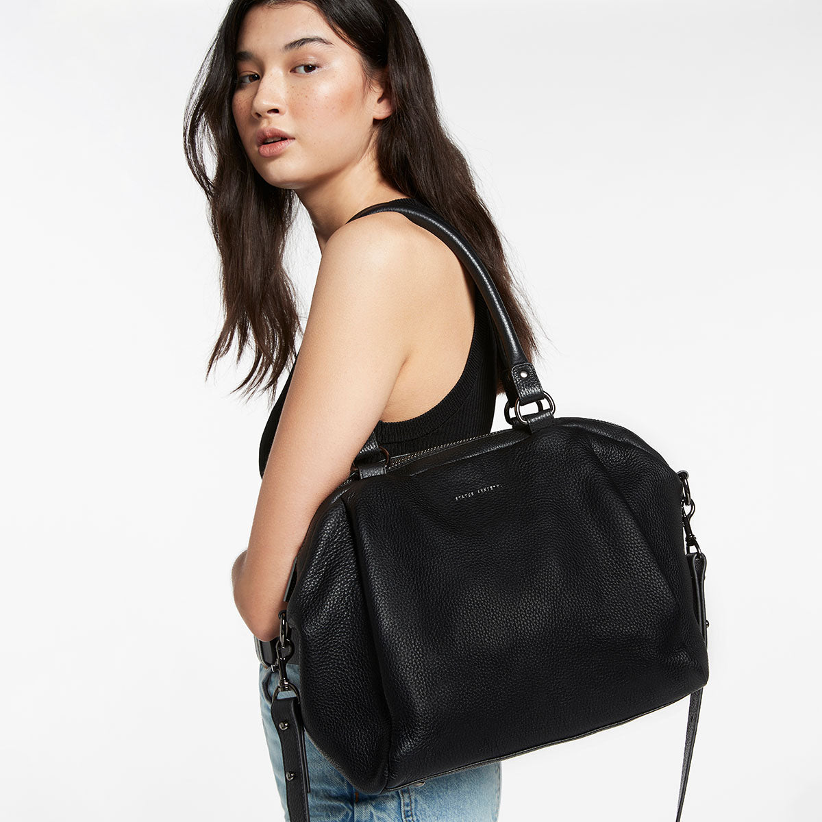 Force of Being Women's Black Large Leather bag | Status Anxiety®