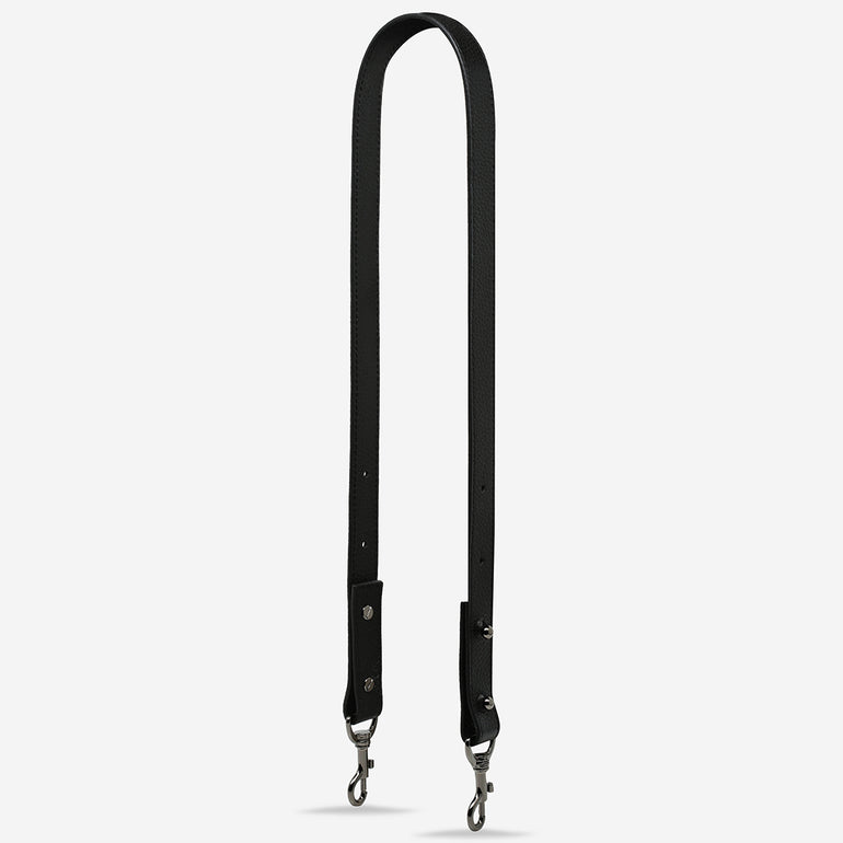 Status Anxiety Black Medium Leather Strap for Bags 