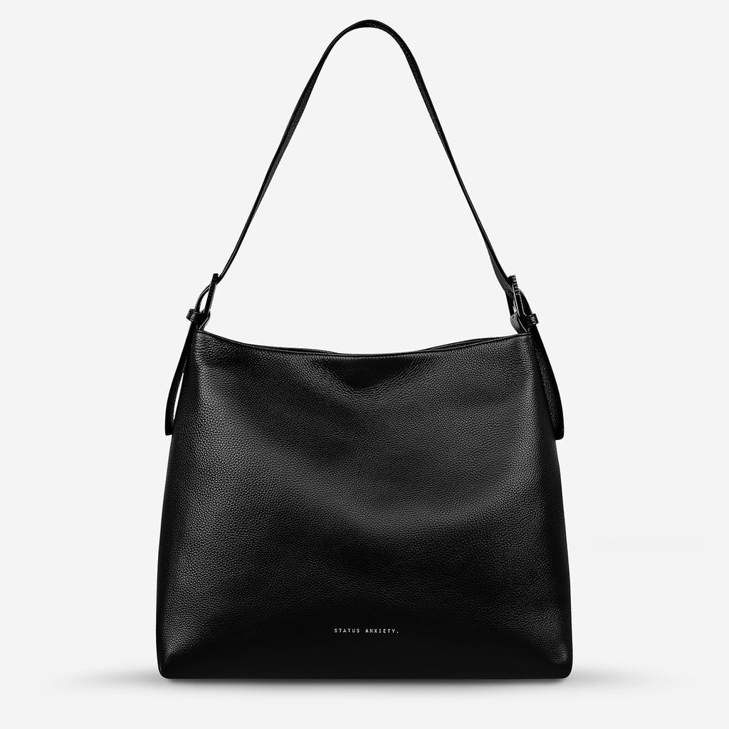 Forget About It Women's Black Leather Tote Bag | Status Anxiety®