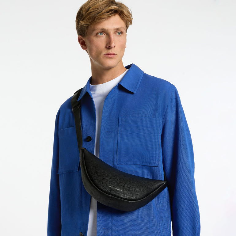 Status Anxiety Glued To You Black Leather Bag for Men