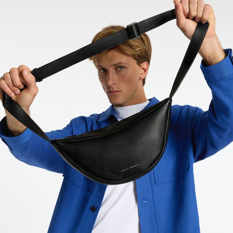 Status Anxiety Glued To You Black Leather Bag for Men