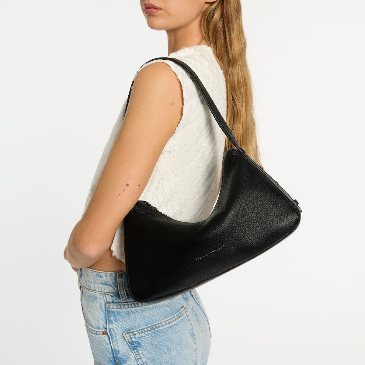 Status Anxiety Hide Out Women's Leather Shoulder Bag Black