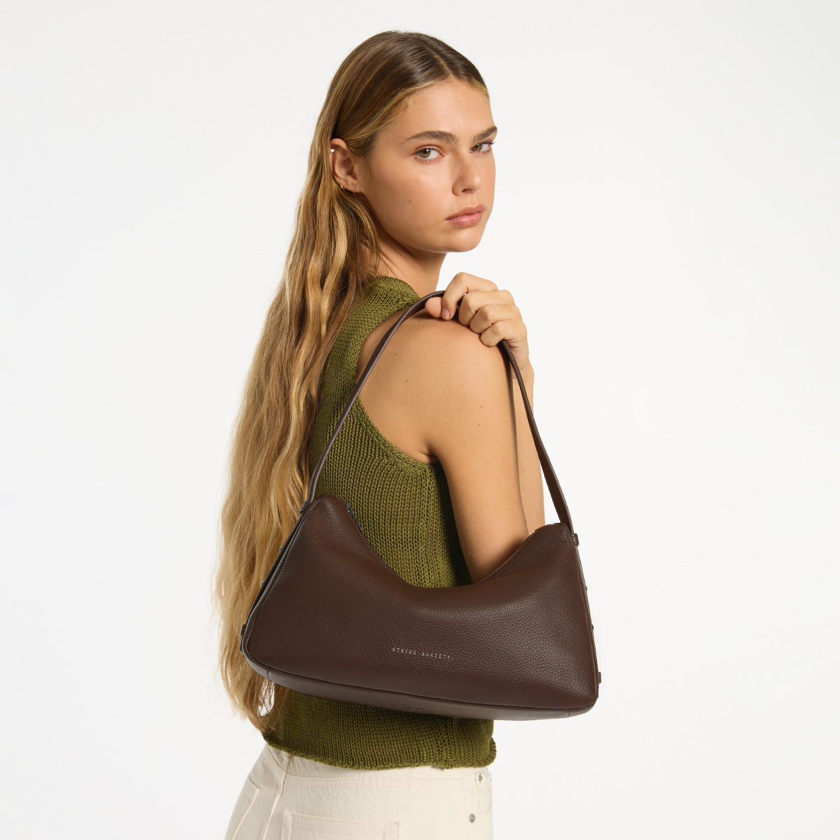 Status Anxiety Hide Out Women's Leather Shoulder Bag Cocoa