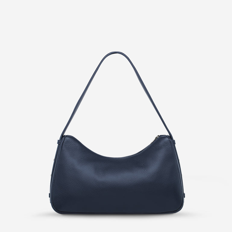 Status Anxiety Hide Out Women's Leather Shoulder Bag Midnight Blue