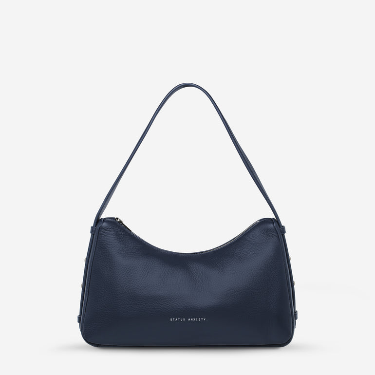 Status Anxiety Hide Out Women's Leather Shoulder Bag Midnight Blue
