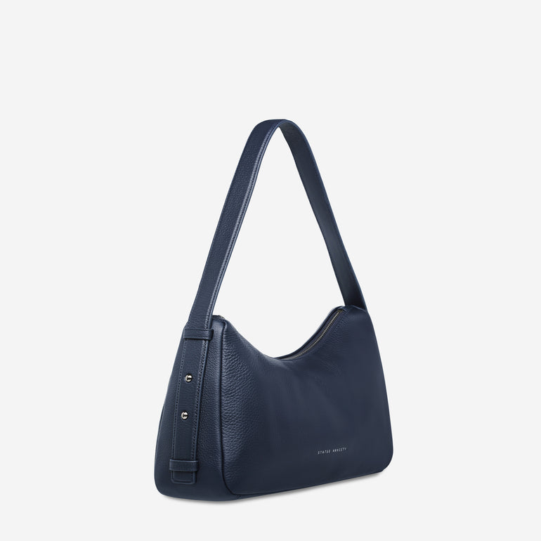 Status Anxiety Hide Out Women's Leather Shoulder Bag Midnight Blue