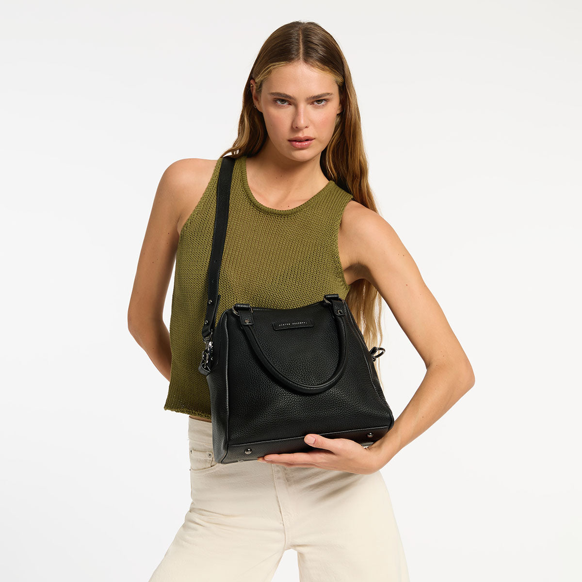 Status Anxiety Last Mountains Women's Leather Handbag Black