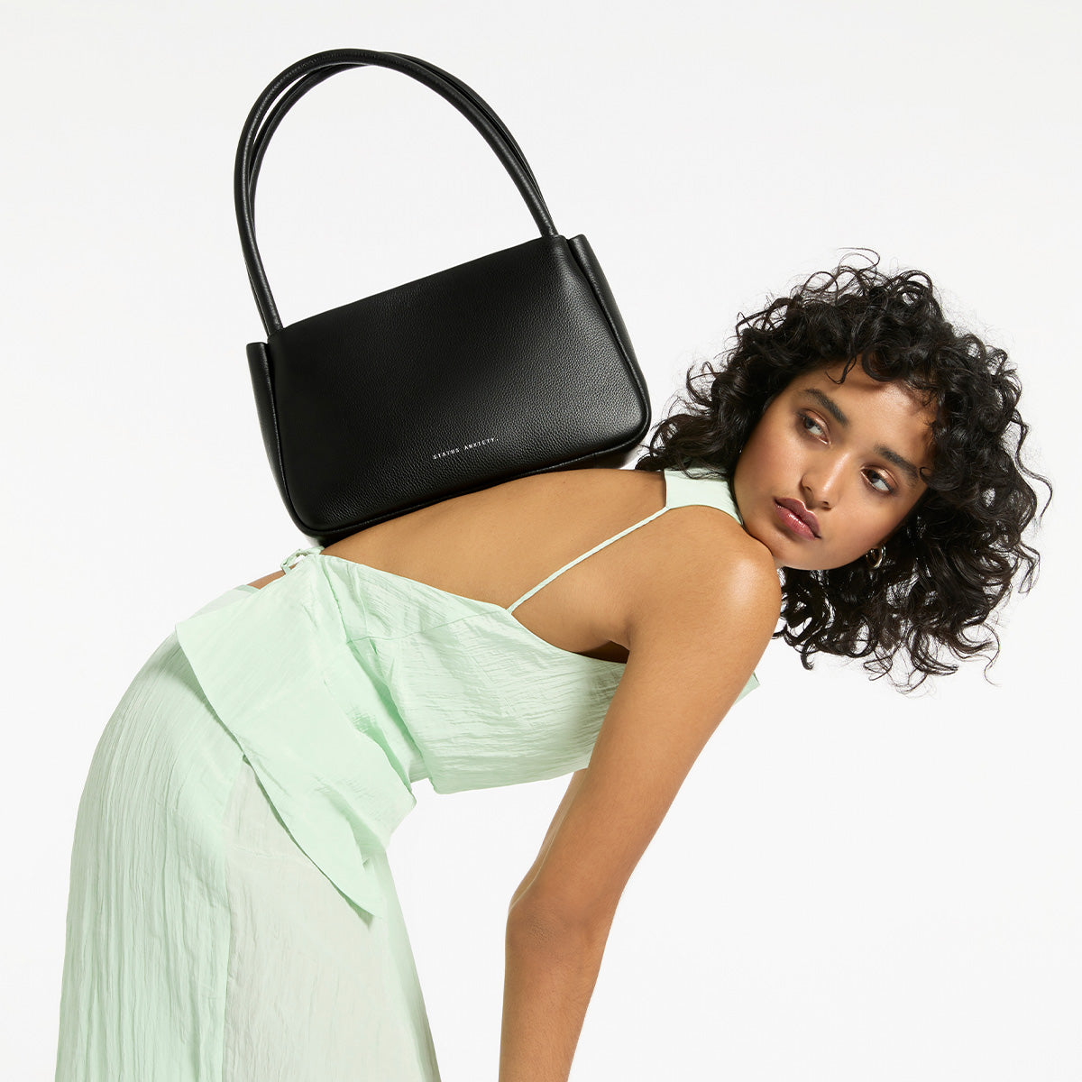Mini Vlogo Signature Grainy Calfskin Hobo Bag for Woman in Black |  Valentino US