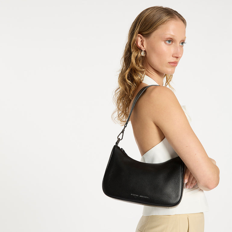 Look Both Ways Women's Black Leather Bag Status Anxiety®