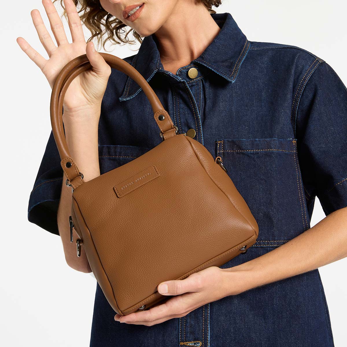 Status Anxiety Mini Mountains Women's Leather Handbag Camel