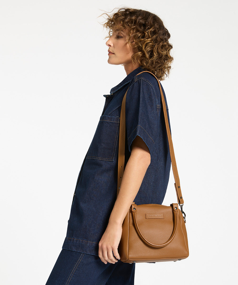 Status Anxiety Mini Mountains Women's Leather Handbag Camel