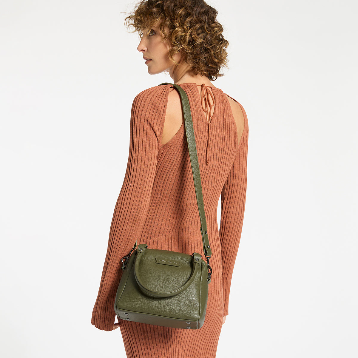 Status Anxiety Mini Mountains Women's Leather Handbag Khaki