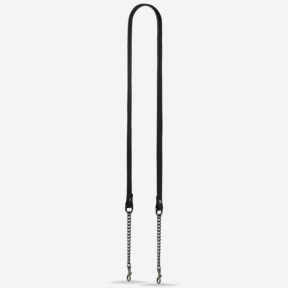 Status Anxiety Black Leather Strap with Chain for Bags