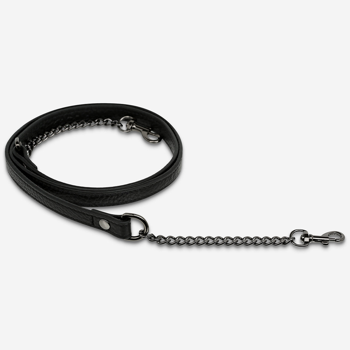 Status Anxiety Black Leather Strap with Chain for Bags