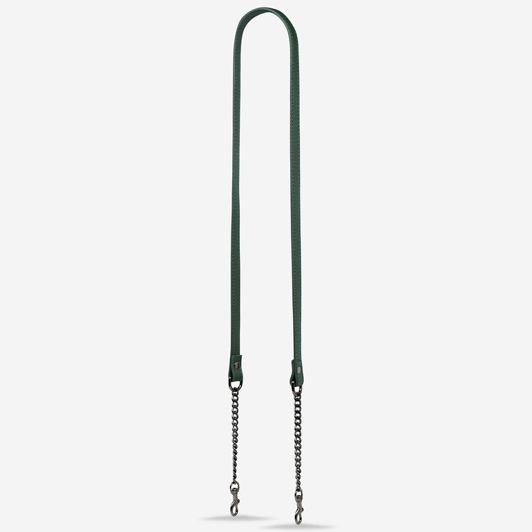 Status Anxiety Green Leather Strap with Chain for Bags