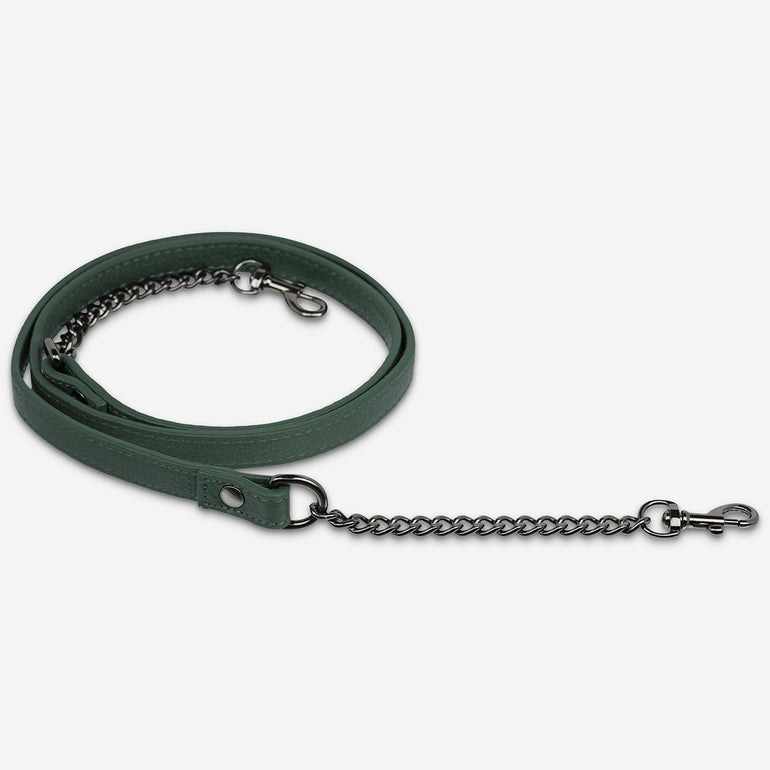 Status Anxiety Green Leather Strap with Chain for Bags