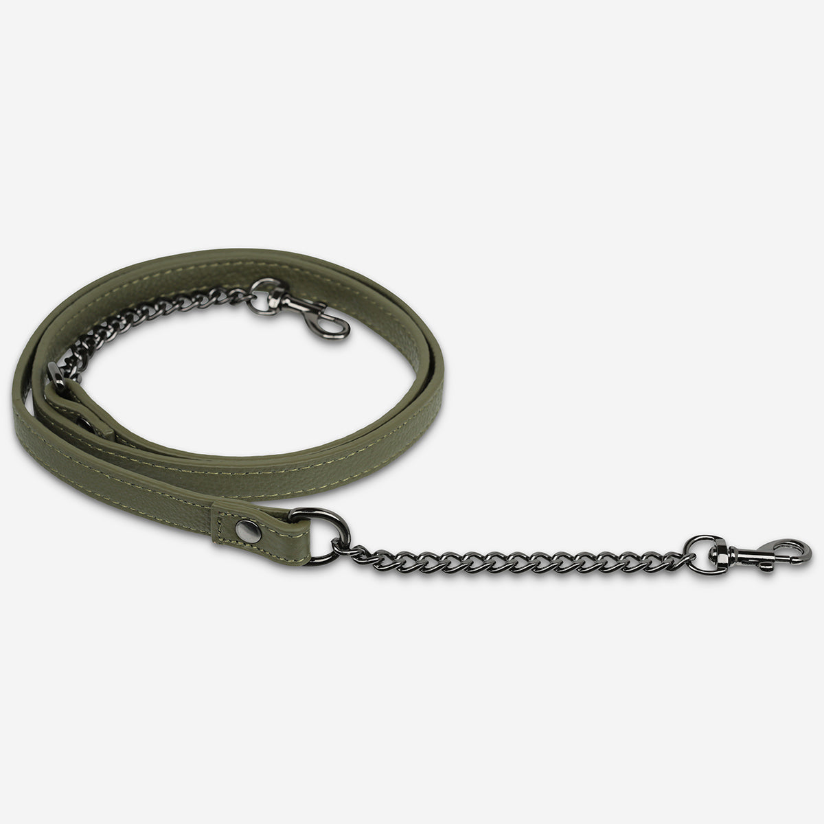 Status Anxiety Khaki Leather Strap with Chain for Bags