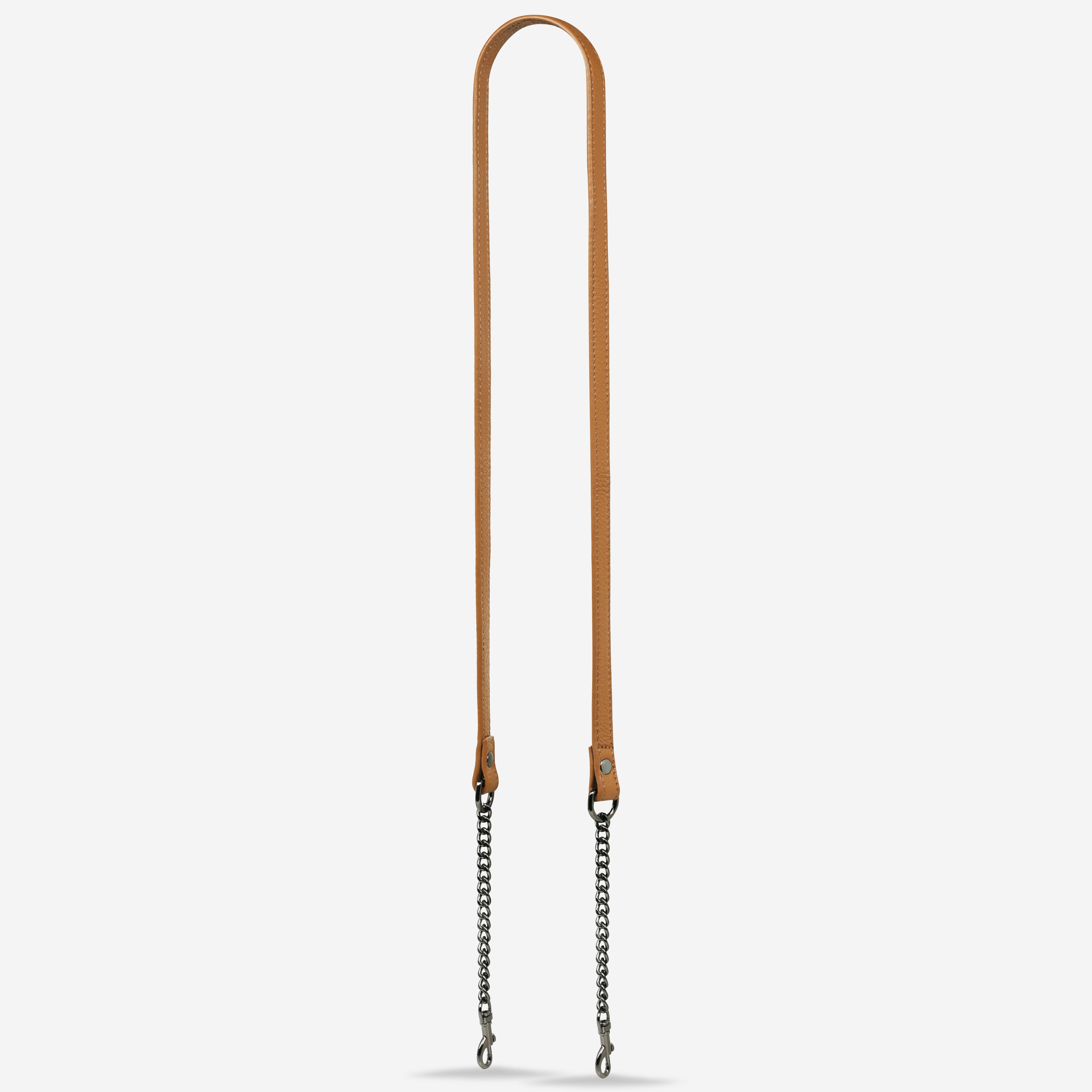 Status Anxiety Tan Leather Strap with Chain for Bags