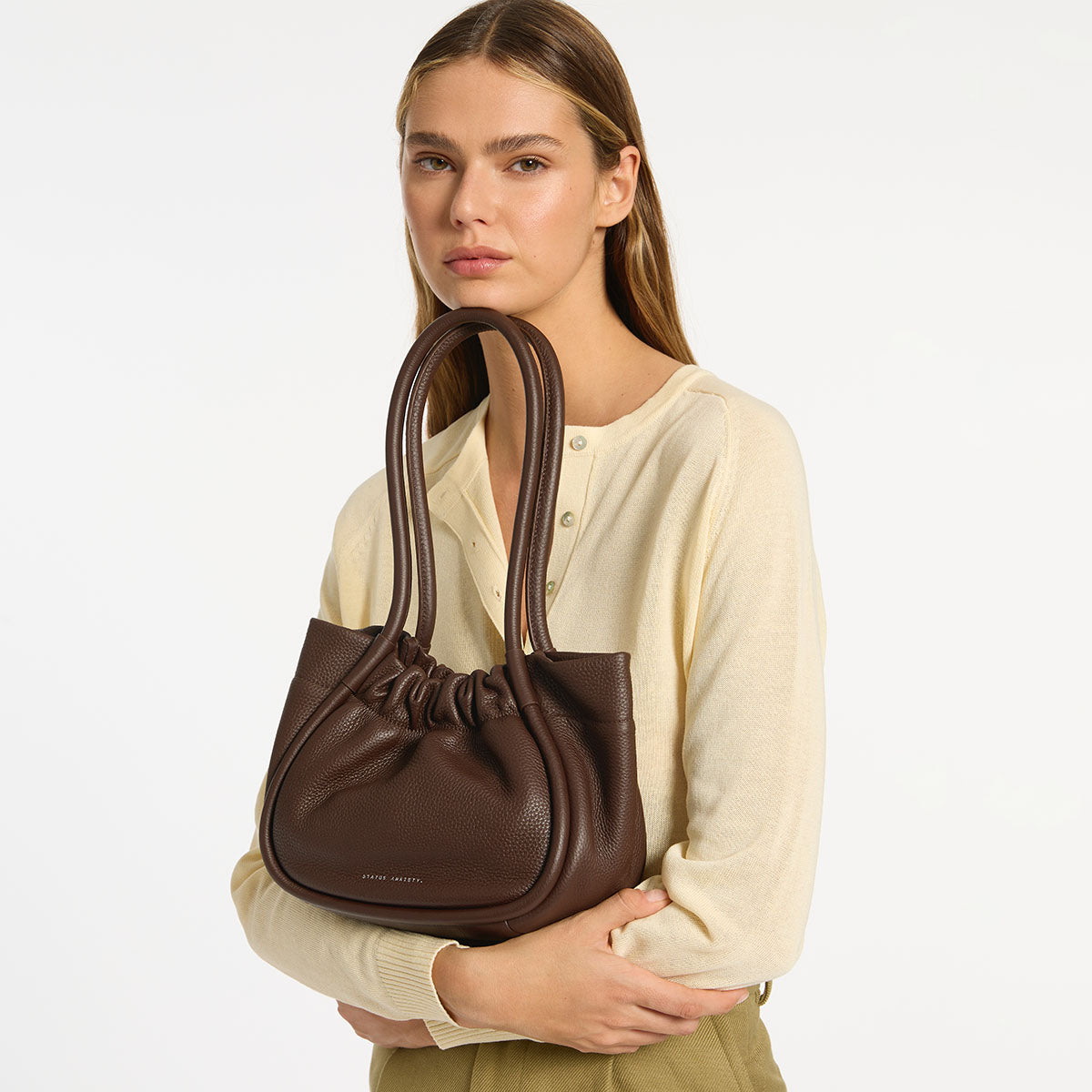Status Anxiety Ordinary Pleasures Women's Leather Handbag Cocoa