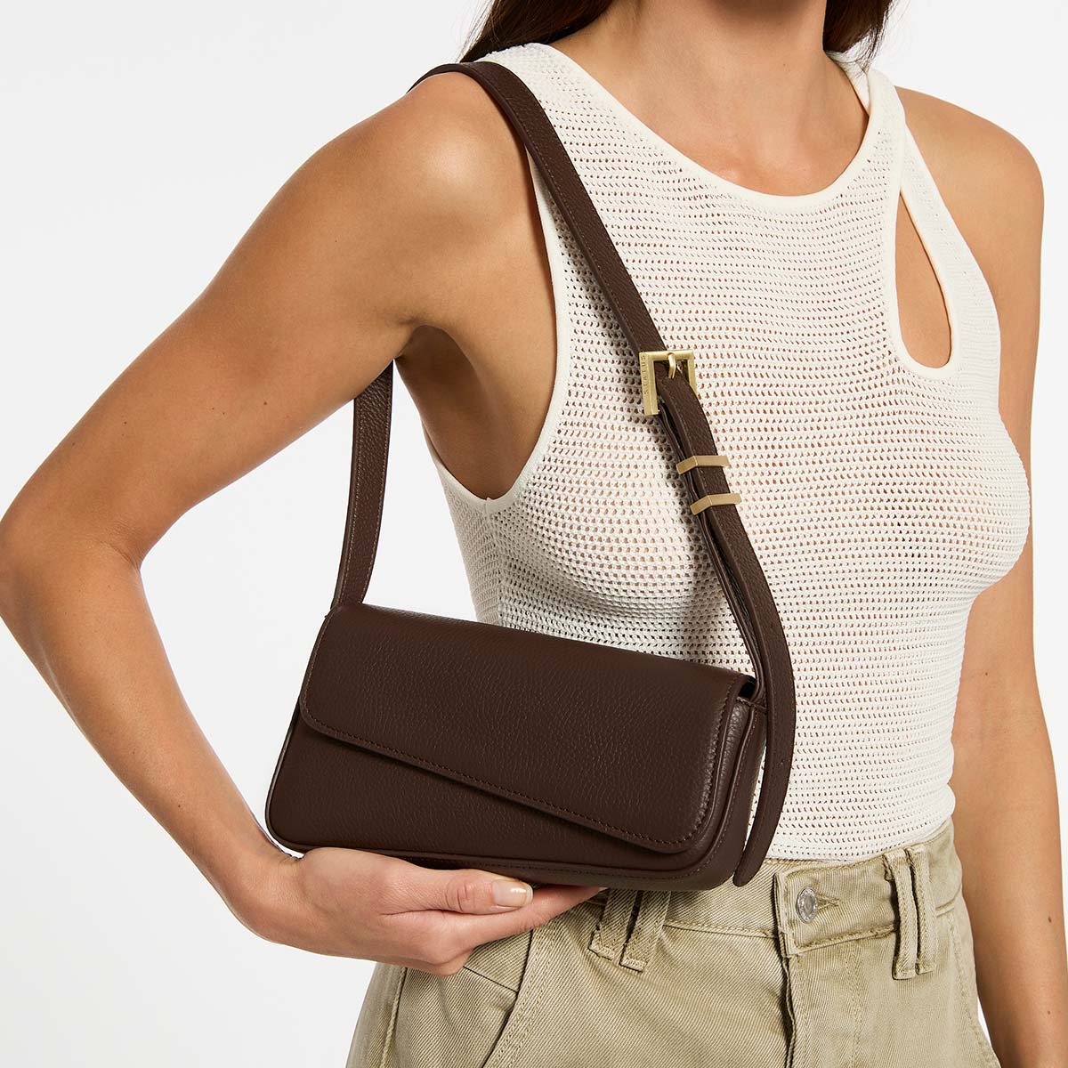 Status Anxiety Overnight Obsession Women's Leather Bag Cocoa/Gold