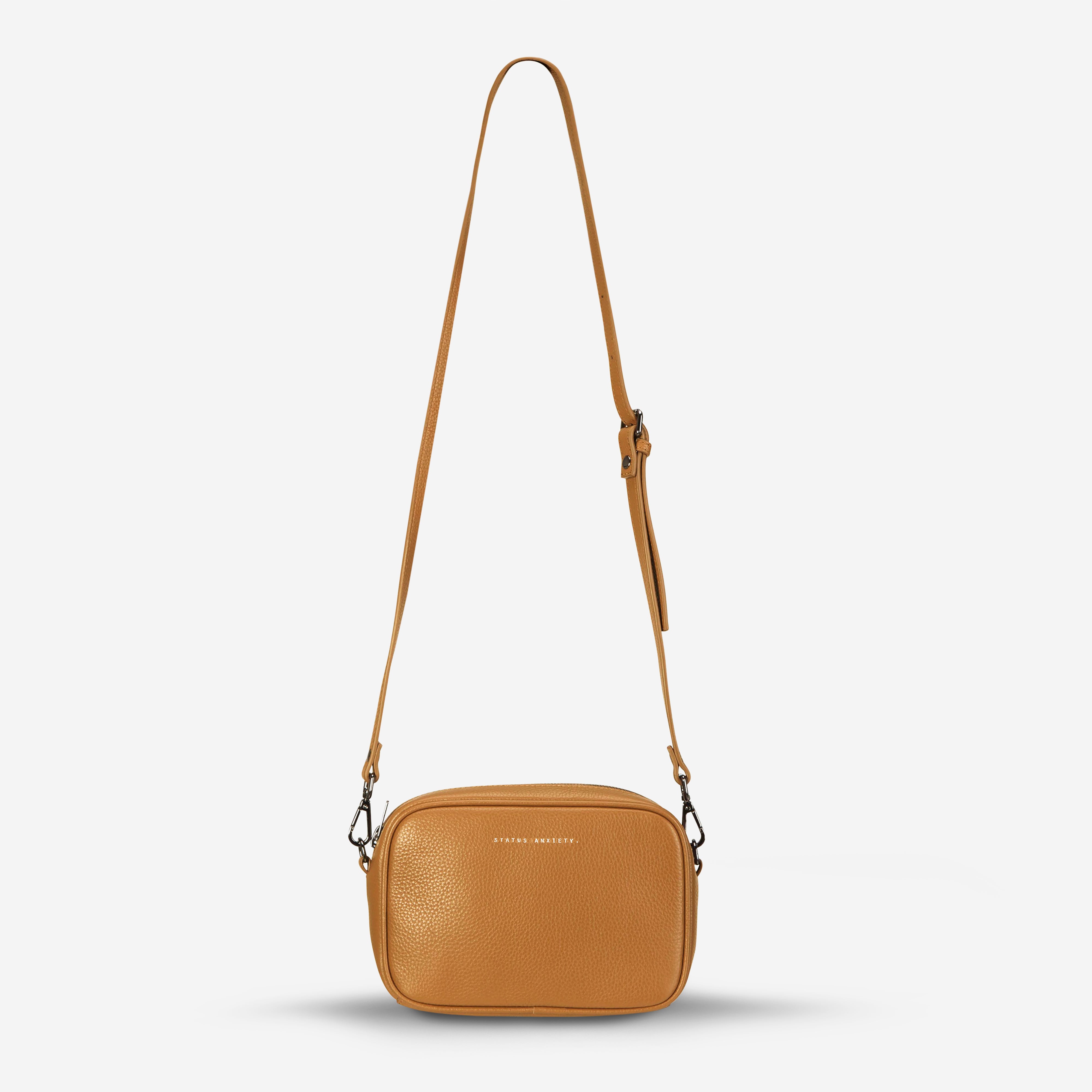 Plunder Women s Tan Leather Crossbody Bag Status Anxiety